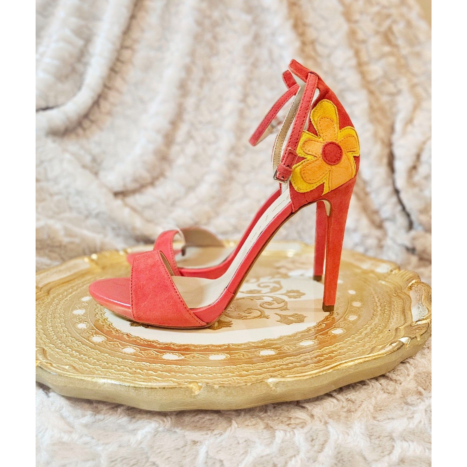 George J. Love Suede Red / Pink Sandals, It 41, Us 9-9.5, Nib
